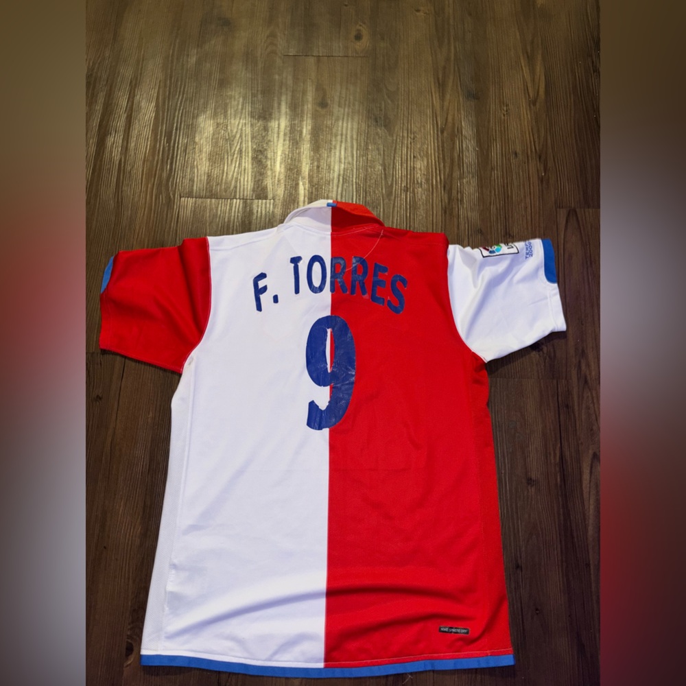 VINTAGE RARE NIKE SPHERE DRY ATLETICO MADRID F. TORRES SOCCER GAME JERSEY SIZE L